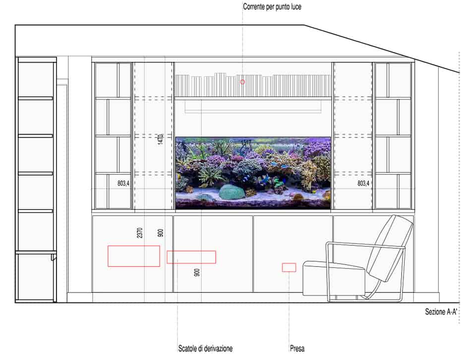 Allestimento acquario marino