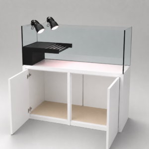 Tartarughiera 430 litri con Zona Emersa e Mobile Bianco - Pronta Consegna